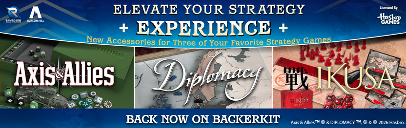 The Axis & Allies, Diplomacy, and Ikusa Accessories Campaign is Live on BackerKit!